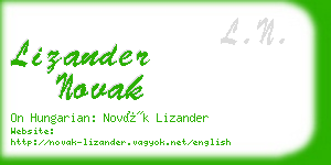 lizander novak business card